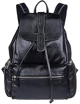 S-ZONE Damen Weinlese Echt Leder Rucksack Tragetasche Reise Shopper Schulter Tasche