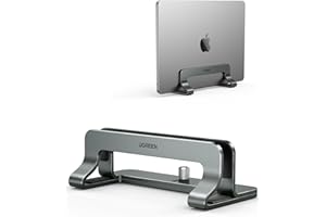 UGREEN Support Ordinateur Vertical en Aluminium Laptop Stand Vertical Porte PC Portable Bureau Réglable Compatible avec MacBook Pro Air MateBook Chromebook Surface Dell HP iPad Pro Air (Gris)