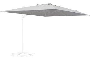 Alice's Garden sweeek - Lona Gris Claro de Recambio para Sombrilla de jardín 3x4m