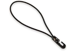 DREAMPRINT 25 tensores de lona con mini ganchos de plástico, 35 cm, 4 mm de diámetro, color negro