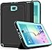 Price comparison product image Samsung Galaxy Tab A 10.1'' Case, SAYMAC Heavy Duty Shockproof 3-Layer Full Protection Rugged Hybrid Defender Armour with Magnetic PU Leather Folding Cover with Auto Wake / Sleep for Samsung Tab A 10.1 SM-T580N/T585C--Kids Students Workmen Builders Case (Black/Lightblue)