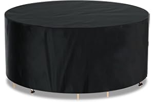 AWNIC Copertura Tavolo Esterno Impermeabile, Resistente ai Raggi UV Resistente allo Strappo Copertura per Mobili da Giardino, Telo Oxford Telo Copri Tavolo Esterno Ø190x71 cm