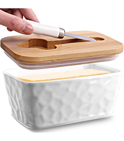 EVA SOLO Beurre Dish Avec Couvercle En Chêne Legio Nova - Beurrier Blanc Élégant