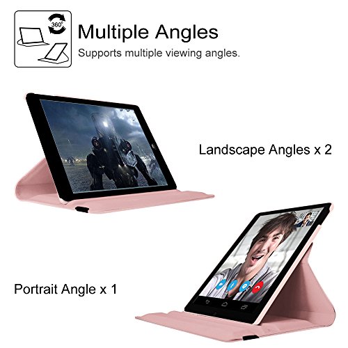 Fintie iPad 2/iPad 3/iPad 4 Hülle – 360 Grad rotierende Schutzhülle mit Standfunktion Smart Cover Case Tasche Etui mit Auto Schlaf / Wach Funktion für Apple iPad 2,iPad 3 & iPad 4th Generation mit Retina Display, Roségold - 3