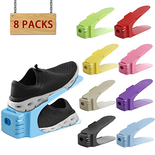 HOWBIFOOL Shoe Slots Organizer Shoe Racks |Space Saving Storage Shoes Rack Durable Shoe Storage Shoe Holder (8PCS) …