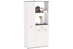 SZ Suarez Buffet Asfeld Color Blanco 2 armarios 1 Cajon almacenaje Cocina Mueble Moderno 180x90x40 cm