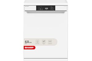 SHARP QW-NA1CF47EW, Freestanding, Dishwasher, 13 Place Settings, White LED Display, Active Drying, White Colour