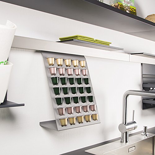 SO-TECH® Linero MosaiQ Kapselhalter Titan grau für 35 Nespresso Kaffee Kapseln passend für Linero Nischensystem