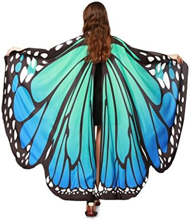 TUDUZ Women Soft Fabric Peacock/bat/butterfly Wings Shawl Fairy Ladies Nymph Pixie Costume Accessory for Girls Shawl St.Patricks Day Party Cosplay Costume