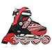 Produktbild Kinderinliner Inline-skates mit Leuchtenden Rollen - Größen-verstellbar über vier Schuhgrößen - Rot - Gr. L (37-40)