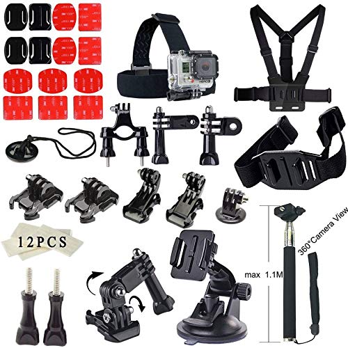 Preisvergleich Produktbild Yao Sports Camera Accessories Set 18 in 1 Chest Strap with Selfie Stick