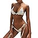 Produktbild Btruely Bikini Set Damen Push Up Tankini Bandeau Badeanzug Padded Bademode Triangel Strandkleidung Böhmen Bikini-Set (M, Beige)