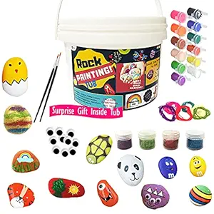 Yellow Nuts Boys Girls Painting Kits for Kids - Stem Toys Kits - Girls Birthday Gifts for 6 7 8 9 10 11 12 Yrs - Kids Birthday Gifts for Girls and Boys (Rock Painting Kit)