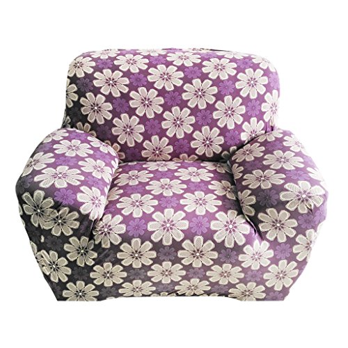 Gazechimp Modern Weich Stretch Sesselhussen Stretchhussen Husse aus elastischer Stoff für 1-Sitz / 3-Sitzer Couch Sofa – Lila Zärtlichkeit, 90-140cm - 4