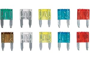 Turbocar - Lot de 10 Mini fusibles enfichables, fusibles Voiture - Composé de: 1 x 7.5A, 2 x 10A, 2 x 15A, 2 x 20A, 2 x 25A, 1 x 30A - 7.5 à 30A - Compatible avec Tous Types de véhicules