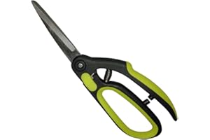 Xclou Ciseaux de jardinage ergonomiques en métal 25,5 cm - Ciseaux de cuisine multifonction avec lame en acier inoxydable de 95 mm - Ciseaux pour gazon, haies et arbres