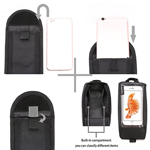 ONEU Fahrradtasche Oberrohr, Schnelle Installation & Release Tragbare Fahrradtasche, Touch Screen Handy Tasche für Fahrrad mit Wasserdichtem Material 1600D Nylon - 4