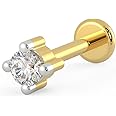 Malabar Gold & Diamonds Real Diamond Nose Pin for Women 18 k Gold | Original Diamond & 18kt Gold Nose pin | 18k BIS Hallmark (750) Nose Stud for Women & Girls with Piercing for Birthday & Diwali Gift