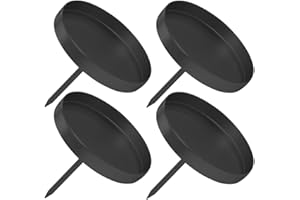 Aurasky Kerzenhalter Adventskranz, 8.5 cm Kerzenständer Schwarz 4 Stück, Adventskerzenhalter Abnehmbare, Kerzenhalter Stumpenkerzen, Kerzenteller für Adventskranz Weihnachten Tischdeko