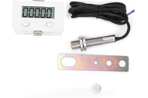 KUULEYN Magnetischer Induktionszähler Digitalanzeige Zähler, BERM Magnetischer Induktionszähler Metallsensor 5-stellige LCD-Digitalanzeige 0-99999 BEM-5C + 12φ