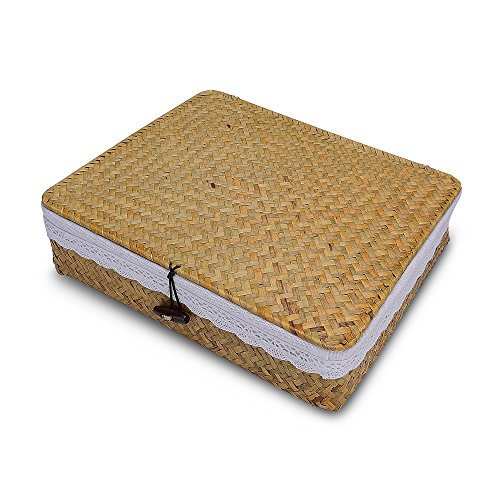 Fotoalbum mit 100 % handgefertigt Rattan Fotobuch Aufbewahrungsbox, DIY Jubiläum Hochzeit Fotoalbum mit DIY Zubehör-Kit - 4