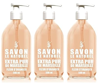 Savon le Naturel - Extra Pur de Marseille à la Fleur d'Oranger - 500 ml - Lot de 3