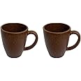 Irida Naturals Rice Husk Unbreakable Coffee Mug Set of 2-300 ML, Reusable, Dishwasher, Freezer & Microwave Safe Mugs, Eco-Friendly Bamboo Fiber Milk and Tea Mug for Kids and Adults (Coffee Brown)