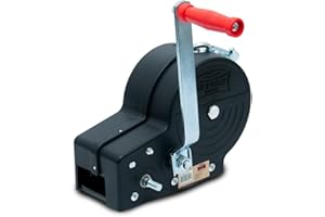 Dragon Winch Treuil Manuel avec carter 3500 lbs / 1588 kg avec crochet et câble en acier 10m pour les petits bateaux, motos, véhicules et ateliers | Treuil à main à deux vitesses
