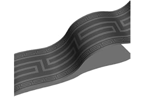 FUNLIFE 2 Rouleaux Frise Murale Noir-gris géométrie Adhesive Sticker Autocollante pour Cuisine,Salle de Bains, Plafond, Salon, Chambre Décoration 10cm X 200cm