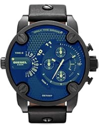 DIESEL HOMBRE 51 mm CRONÓGRAFO Colour NEGRO CORREA DE CUERO CRISTAL MINERAL RELOJ DZ7257