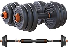 Skyland Enviromental Adjustable Dumbbell N Barbell Set For Unisex Adults - Black