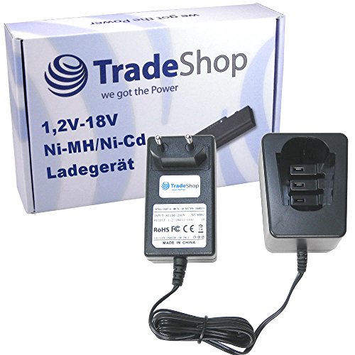 Trade-Shop Universal Akku Ladegerät (1,2V-18V) Ladestation Schnellladegerät für Metabo BST 15.6 Plus ULA9.6-18 BSZ 12 Li SSSP12 BST18 BSP18 BSZ18 BSZ18 Impuls KSAP 18 MLA 18 ULA 9,6-18