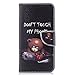 Produktbild Hozor OnePlus 5/1+5 Hülle, Flip Case Lederhülle Wallet Ledertasche Klappetui Brieftasche Schutzhülle mit Magnetverschluss Kartenfächer Standfunktion - Kettensäge Bären - Don't Touch My Phone