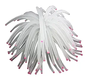 Mallofusa Artificial Aquarium Fish Tank Decoration Silicone Sea Anemone Artificial Fish Tank Ornament Decoration White