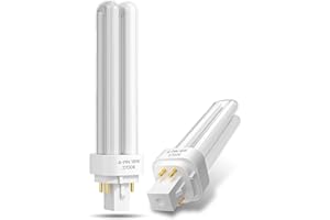 Lamptobe 2X 18W GX24Q-2 Lámpara Fluorescente Compacta 4 Pines - Blanco Cálido 2700K 2U Tubo de Doble Vuelta Bombillas de Ahorro de Energía PLC 830 CFL No Regulable para Baño, Dormitorio, Pasillo