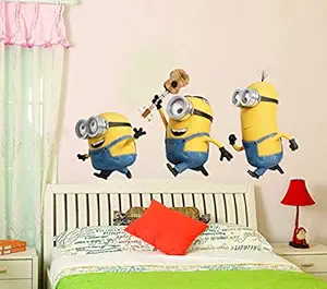 Sticker Studio Minions Wall Stickers for Living Room, Bedroom, Kids Room (Vinyl , Standard, Multicolour)