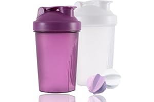 HIUSITY Shaker Proteinshake, Protein Shaker mit Kugel für Super Cremige Fitness Eiweiß Shakes, Proteinshake Becher, Gym Shaker, Langlebiger, Auslaufsicherer, Geruchsneutraler Shake Becher, 400ml