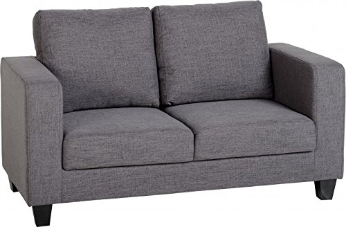Seconique Tempo Two Seater Sofa-in-a-Box, Fabric, Grey, Seats