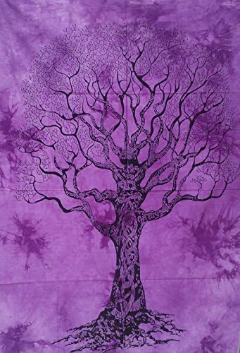 Hot Deal Tree of Life Poster Multi Tie Die Cotton Love Indian Wall Hanging Tapestry Poster Size Decor Throw Indian Mandala Tapestry Hippie Hippy Throw Dorm Decorative Tapestries (RDP000030)