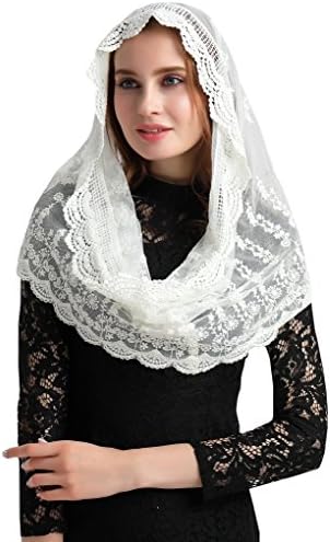 Lemandy Ivory Church Veil Lace Mantilla Veil Dandelion Veils V046