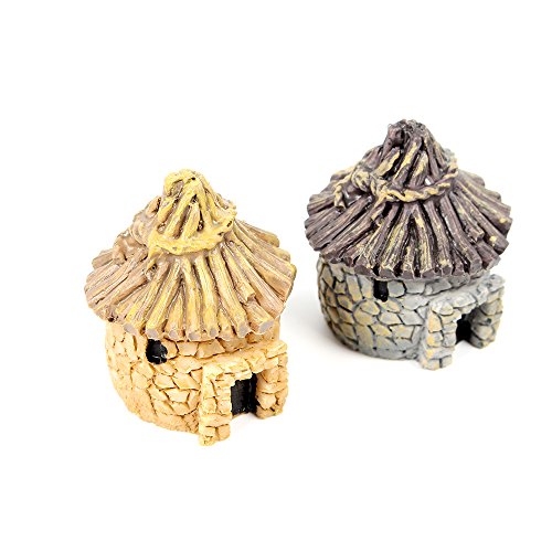 2pcsmini Cottage Kunstharz ist gestaltet von Puppen Mini Pots Of Blumentöpfe - 2