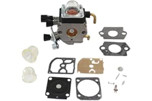 Huri Carburetor + Gasket + Primer for Stihl HS45 Hedge Trimmers Replaces 4228 120 0608/C1Q S169