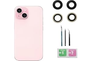 PEIXIONG 2 Stück 15 Plus Rückkamera-Glaslinse Ersatz für iPhone 15 Back Rück Kamera Glas Linse Ersatz mit Reparatur-Werkzeug-Kit, Kratzfest und wasserdicht