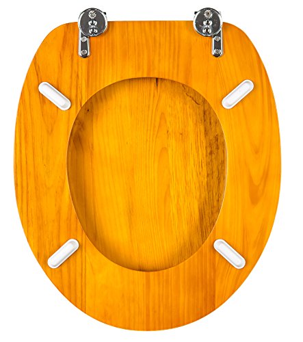 WC Sitz, hochwertige Oberfläche, einfache Montage, stabile Scharniere, Holz - 6