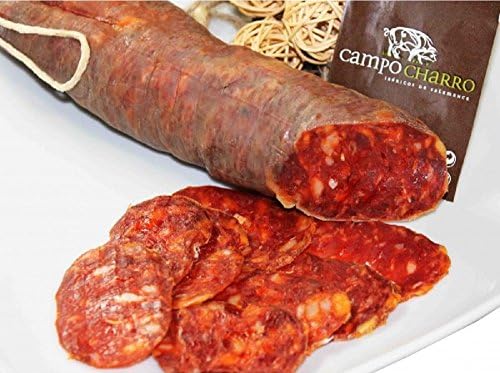 Iberian homemade style Sausage (Chorizo Iberico) "Campo Charro" (400gr) - Ibericos de Salamanca Guarantee Mark - Certified by CALICER - Tierra de Sabor Castilla y Leon Quality Seal