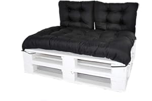 Mayaadi Home Palettenkissen Rückenkissen Euro Paletten Palettenauflage MH-DA-01 Schwarz 60x40x10cm