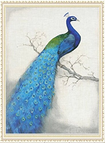 DIY Wanddeko Wandtattoo Diamant-Stickerei-Diamant-Mosaik Pfau Diamant-Malerei Kreuzstich Kits 30x50cm Wandaufkleber Wandsticker für Wohnzimmer Kinderzimmer Schlafzimmer Büro Dekor usw. (Kopf nach links) - 3