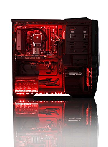 VIBOX Submission 29L Gaming PC – 4,2GHz AMD 8-Core Prozessor, Geforce GTX 1060, leistungsfähig, Wassergekühlter Desktop Gamer Computer mit Spielgutschein, Windows 10, Rot Innenbeleuchtung, lebenslange Garantie* (3,3GHz (4,2GHz Turbo) Superschneller AMD FX 8300 Octa-Core Prozessor CPU, Nvidia GeForce GTX 1060 3GB Grafikkarte, 32GB DDR3 1600MHz RAM, 1TB (1000GB) SATA III HDD 7200rpm Festplatte, Thermaltake Performer C AIO CPU Wasserkühler, 85+ Netzteil, Vibox rotes Gaming Gehäuse, AM3+ Mainboard) - 4