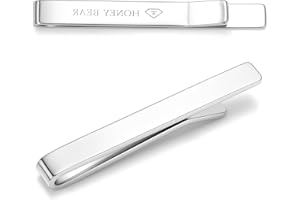 HONEY BEAR 1.57“/1.97"/2.12"/2.36" Clip Pasador de corbata -Talla normal Para Hombre Necktie Boda Negocio Regalo,4/5/5.4/6cm