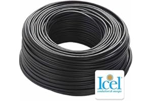 Cavo Icel FS17, Matassa Metri, Filo Elettrico Unipolare Isolante, Impianti Elettrici, Case, Imprese Edili (Nero, 1 x 2,5 mm)